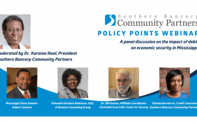 Southern Bancorp Community Partners announces policy brief and webinar addressing debt in Mississippi